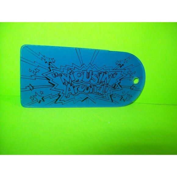 Mousin Around Pinball Machine Plastic Key Chain Retro Game Promo Blue Logo 1989 - Picture 2 of 3